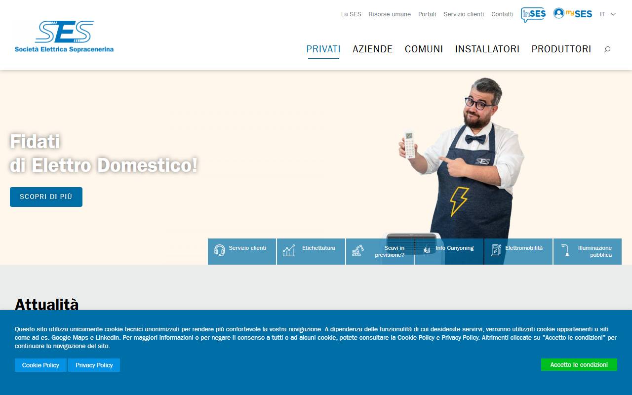Anteprima del sito: Società Elettrica Sopracenerina SA (SES)
