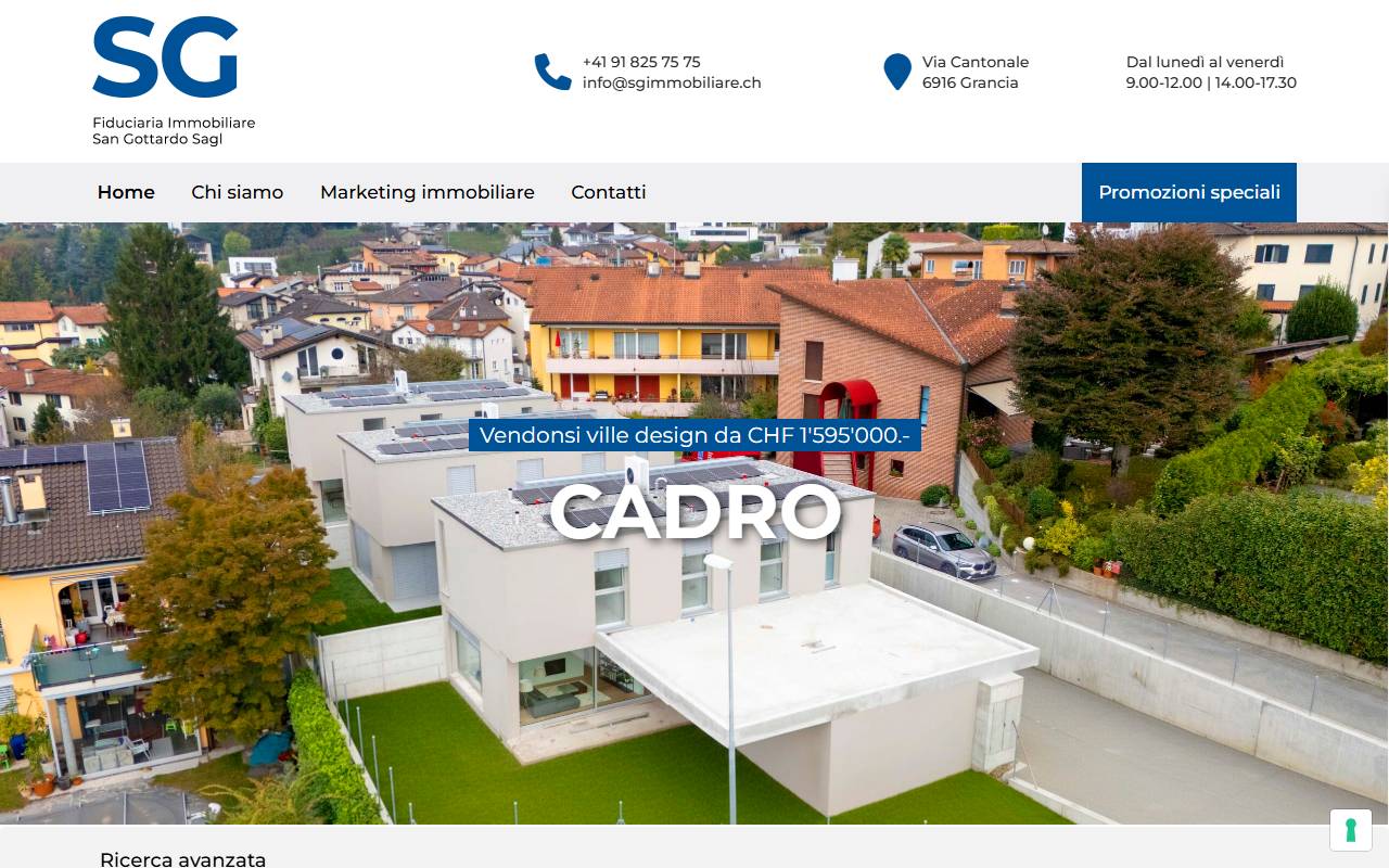 Anteprima del sito: Fiduciaria Immobiliare San Gottardo Sagl