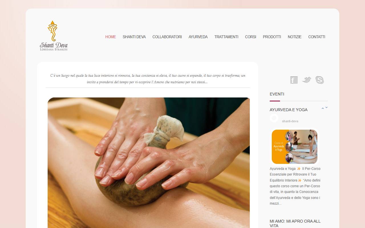 Anteprima del sito: Shanti Deva titolare Stranges Loredana
