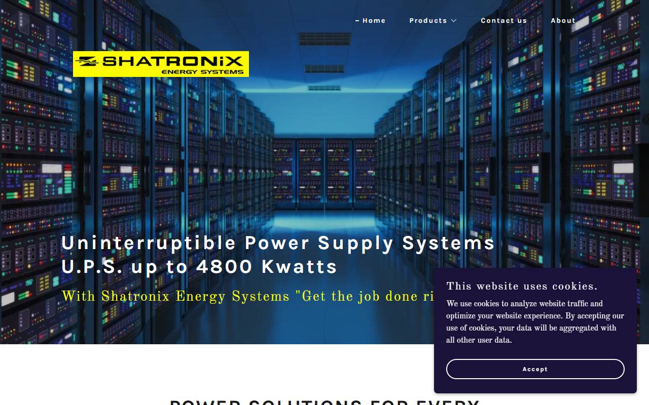 Anteprima del sito: Shatronix Energy Systems Sagl