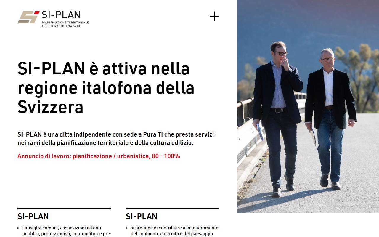 Anteprima del sito: SI-PLAN SAGL PIANIFICAZIONE TERRITORIALE E CULTURA EDILIZIA