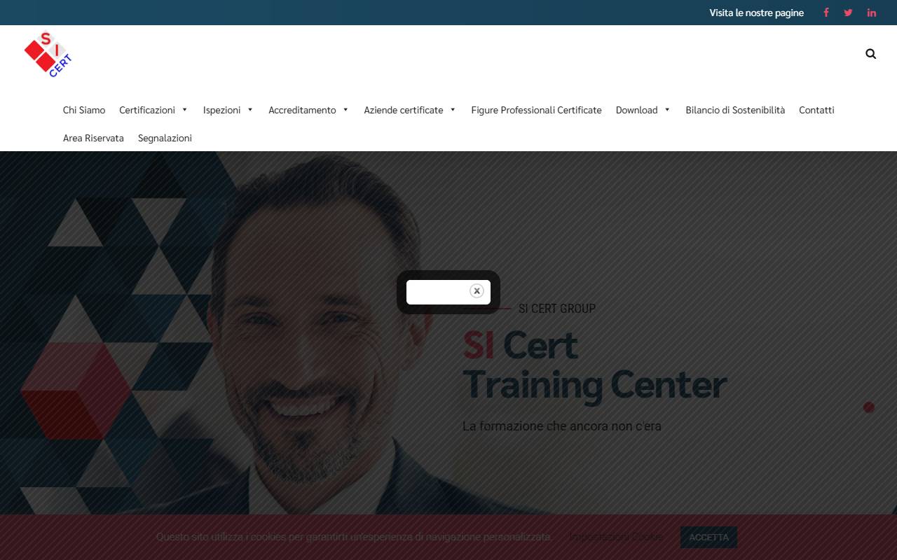 Anteprima del sito: SI CERT Sagl