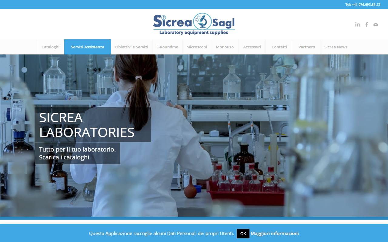 Anteprima del sito: SICREA Sagl
