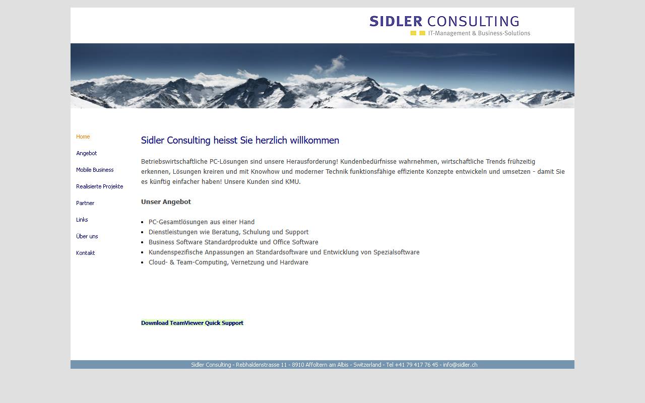 Anteprima del sito: Sidler SA
