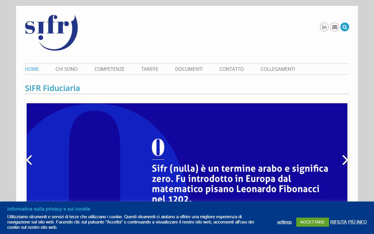 Anteprima del sito: Fiduciaria SIFR di Luca Gilardi