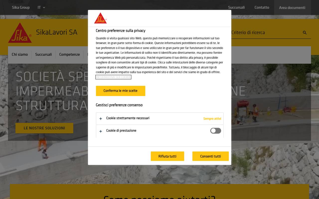 Anteprima del sito: SikaLavori SA