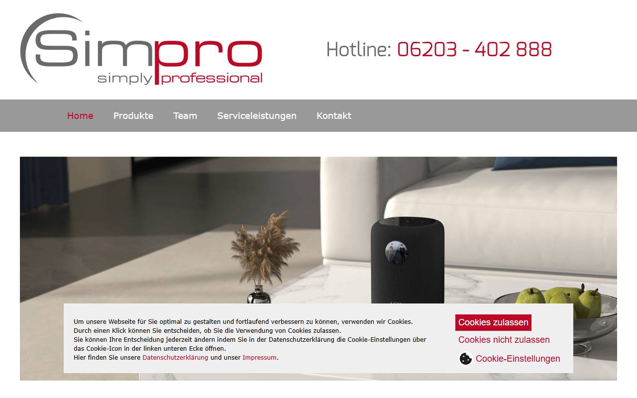 Anteprima del sito: Simpro SA