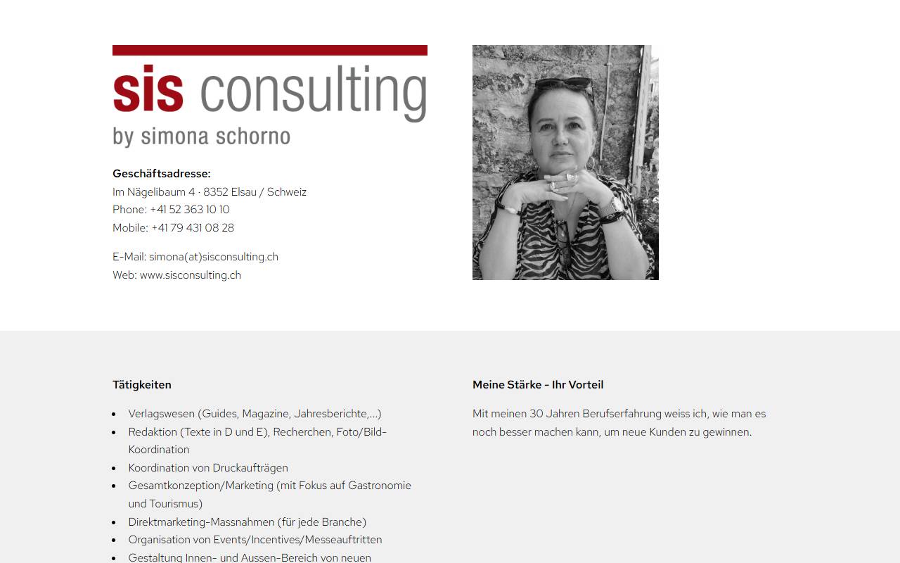 Anteprima del sito: SIS Consulting Sagl