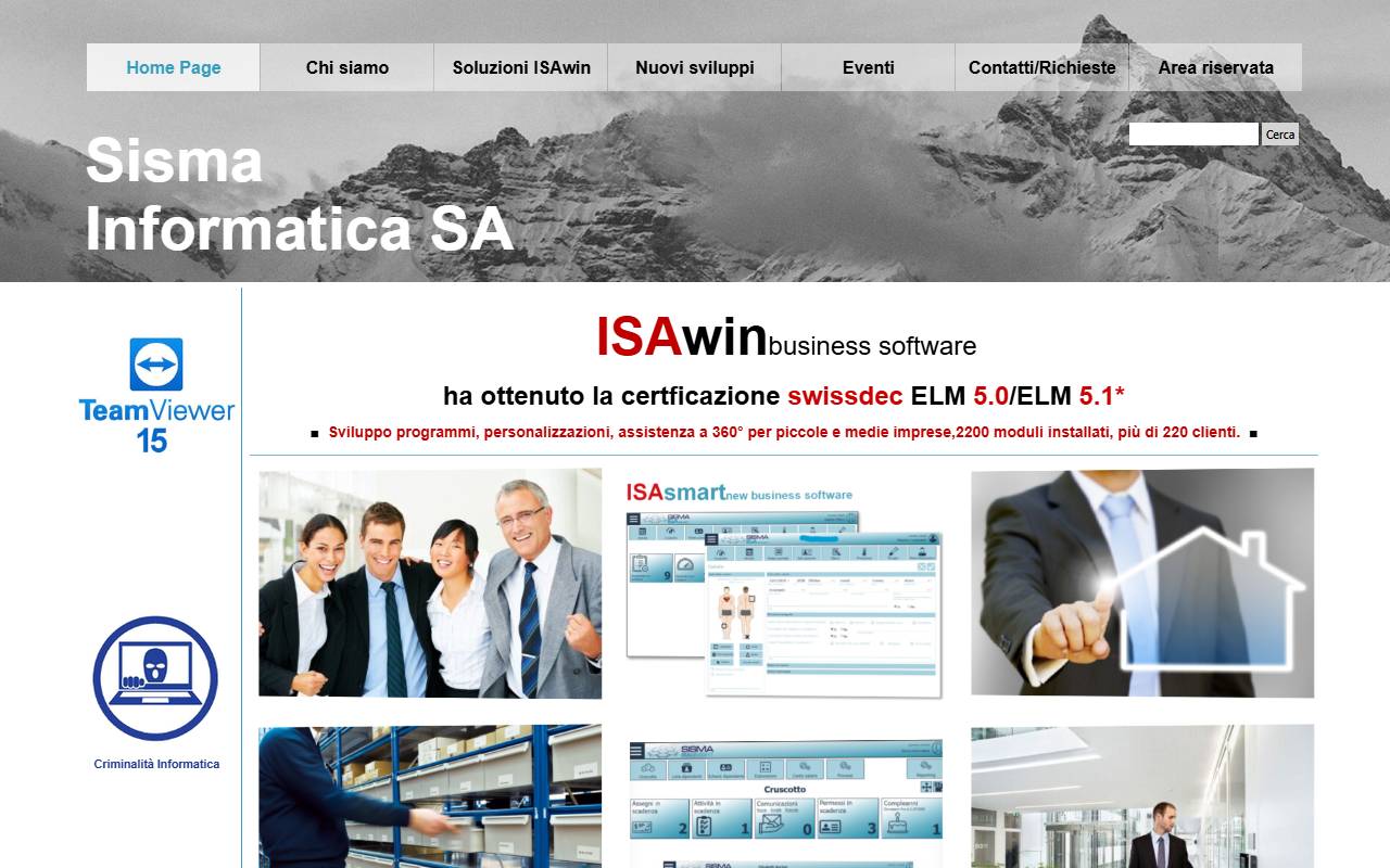 Anteprima del sito: Sisma Informatica SA
