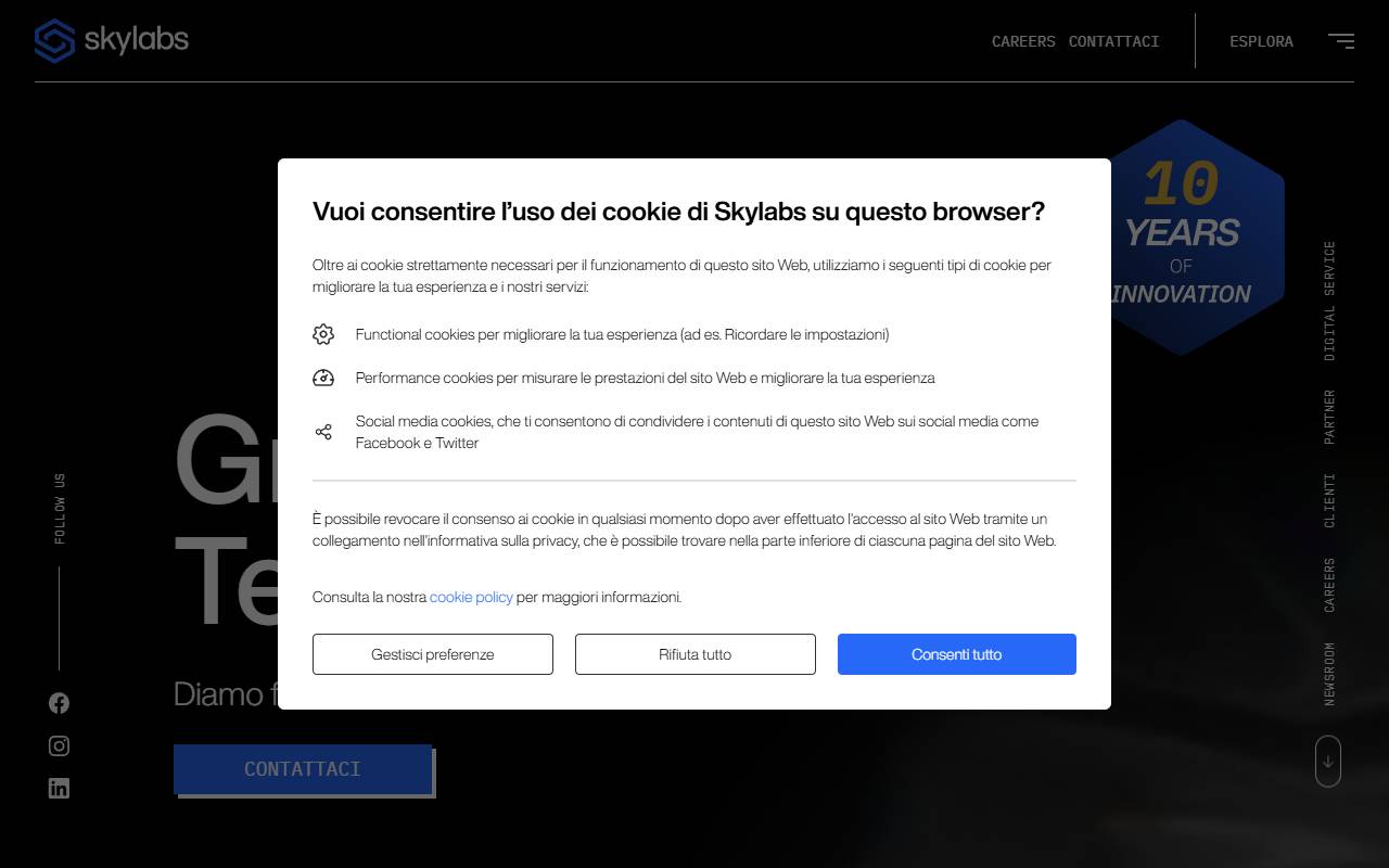 Anteprima del sito: Skylabs SA