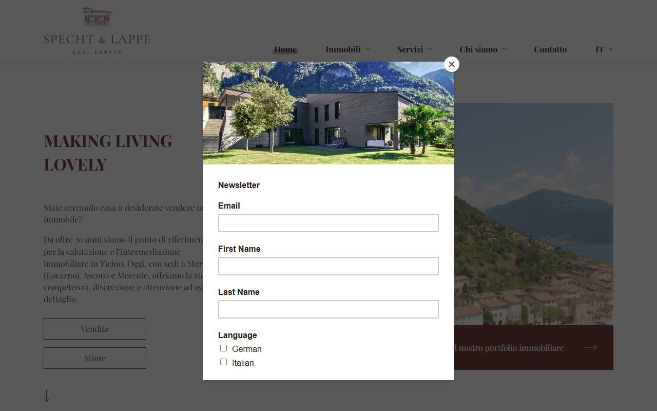 Anteprima del sito: Specht & Lappe Real Estate SA