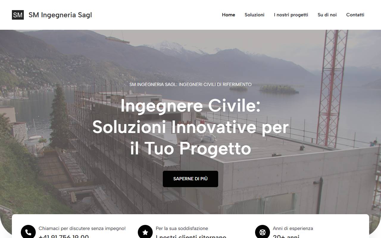 Anteprima del sito: SM Ingegneria Sagl