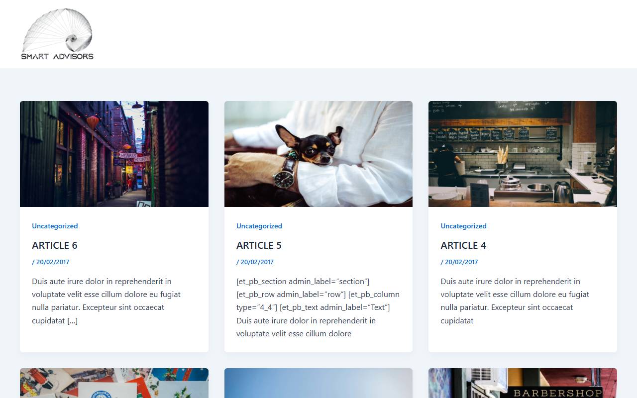 Anteprima del sito: SMART Advisors Sagl