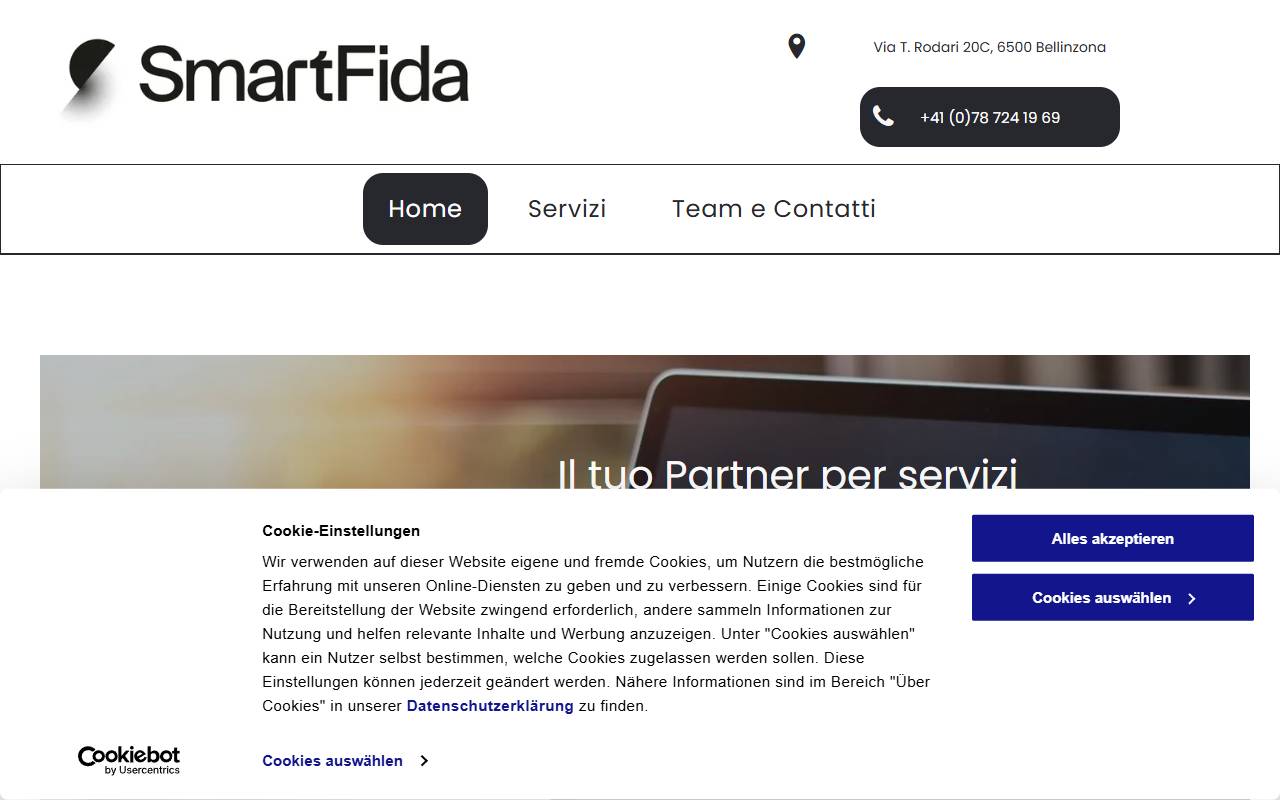 Anteprima del sito: SmartFida Sagl