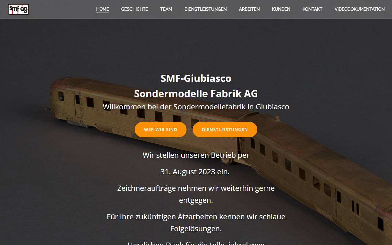 Anteprima del sito: SMF - Sondermodellefabrik AG