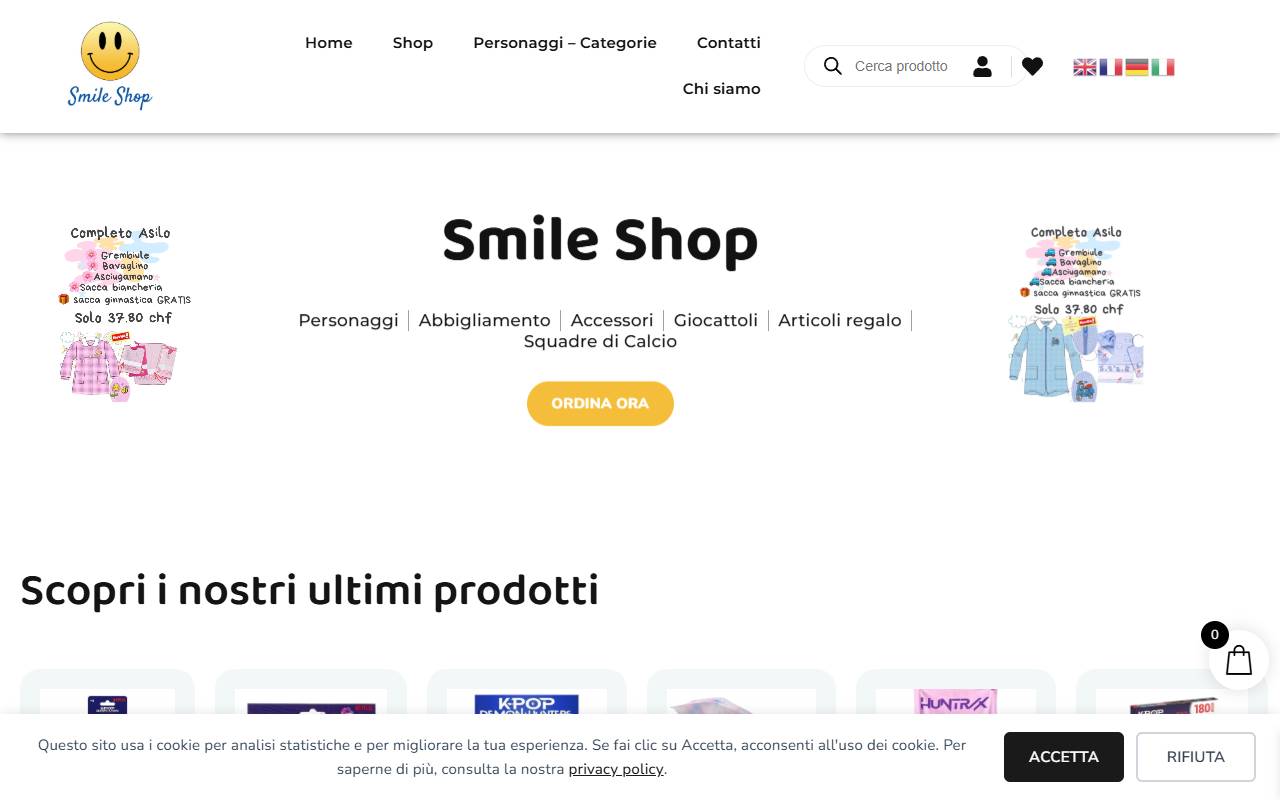 Anteprima del sito: Smile Shop di Elisabetta Botta