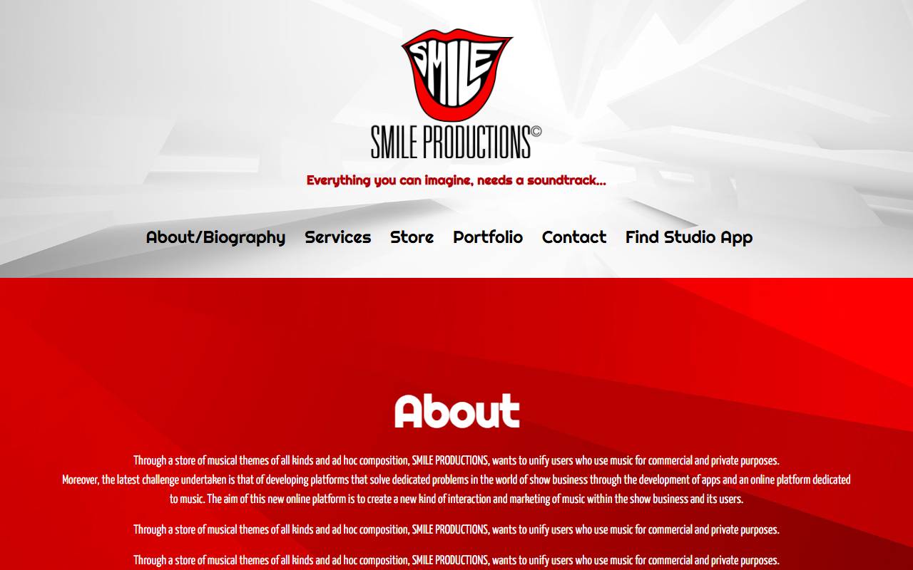 Anteprima del sito: Smile Productions by Giacomo Tanzarella