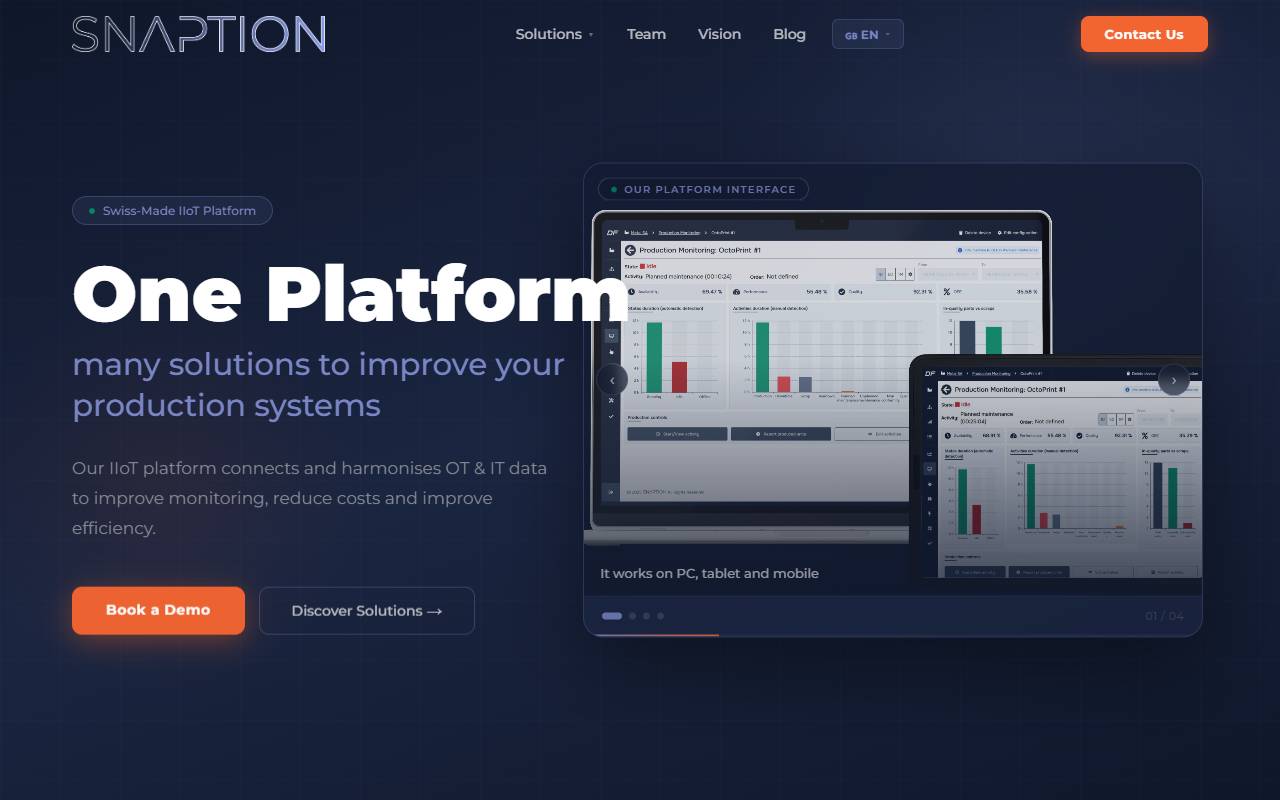 Anteprima del sito: Snaption Sagl
