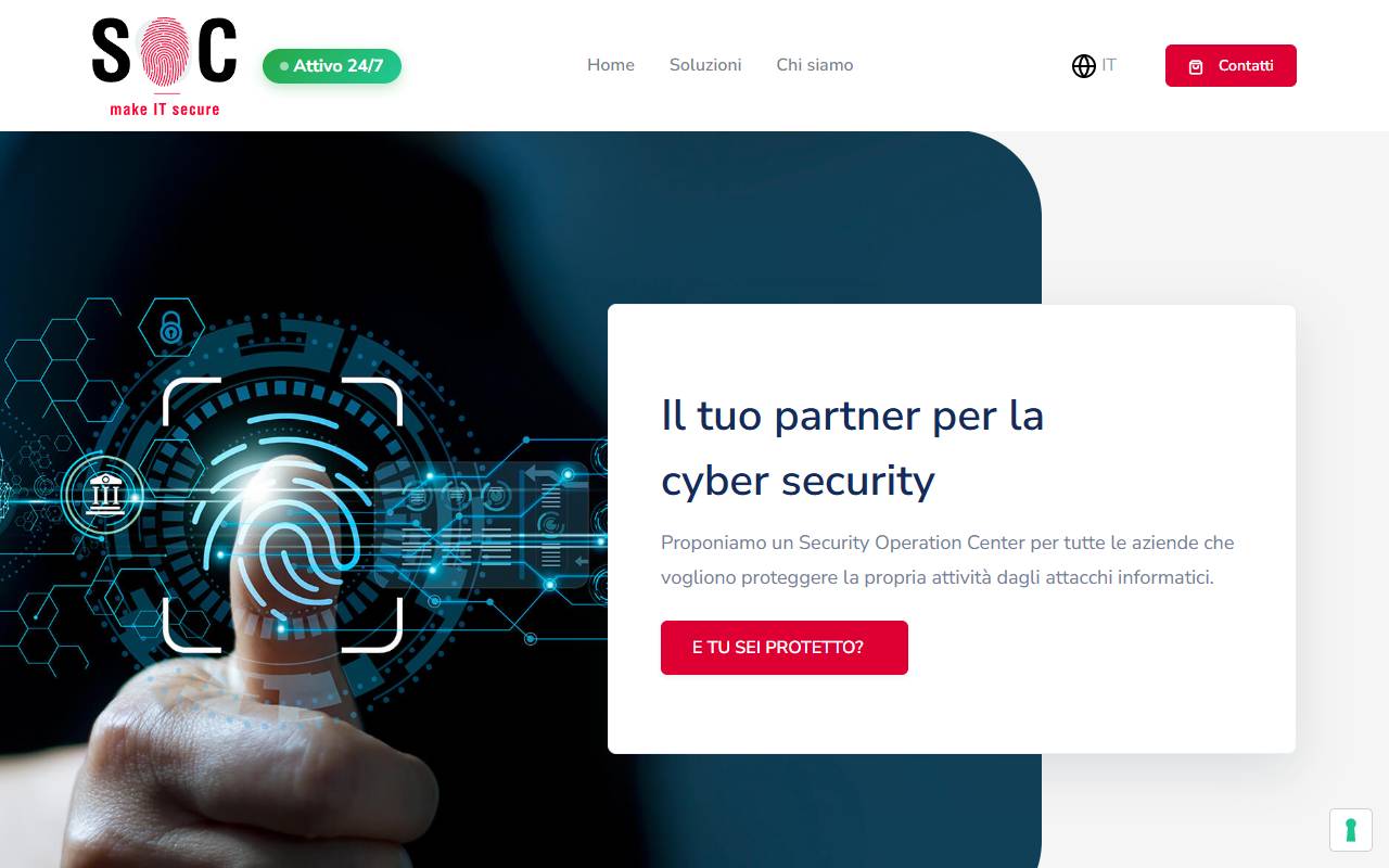 Anteprima del sito: SOC Cyber Defense SA