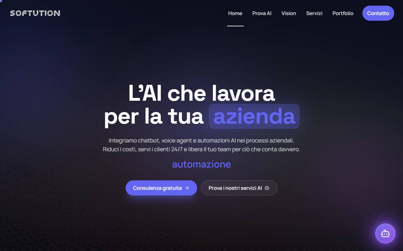 Anteprima del sito: Softution Sagl