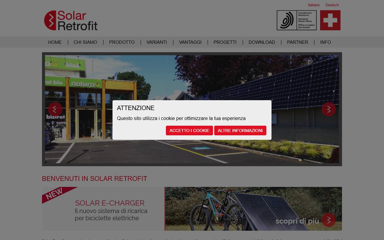 Anteprima del sito: Solar Retrofit Sagl