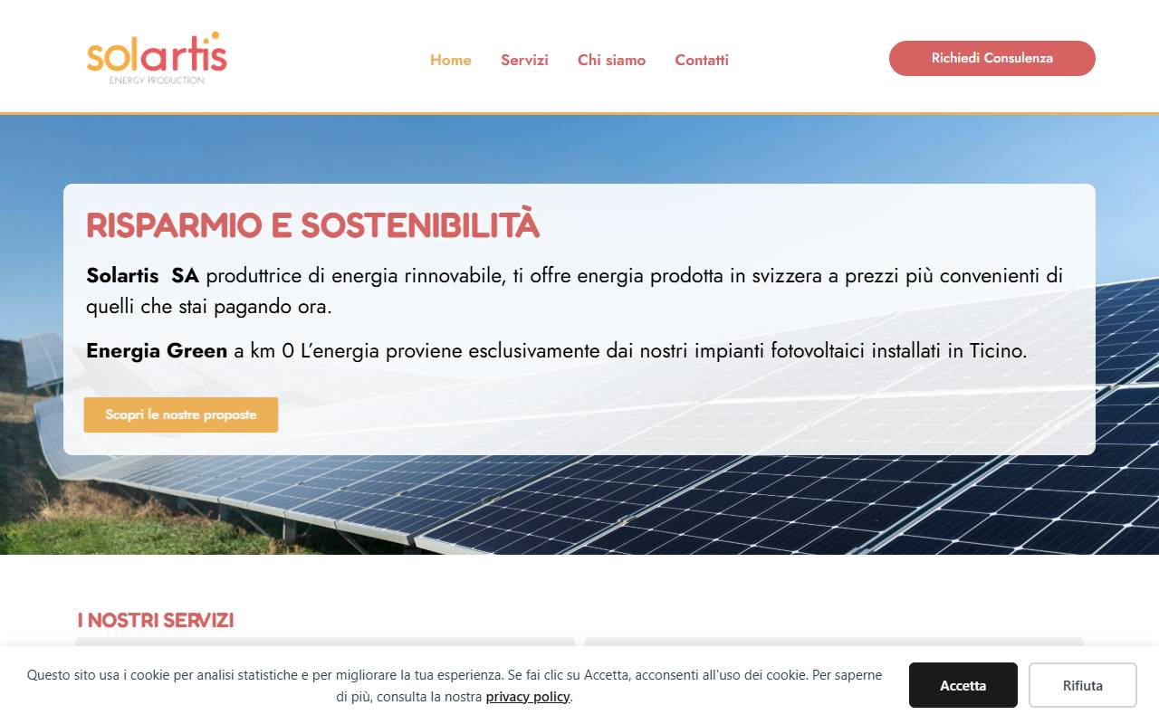 Anteprima del sito: Solartis SA