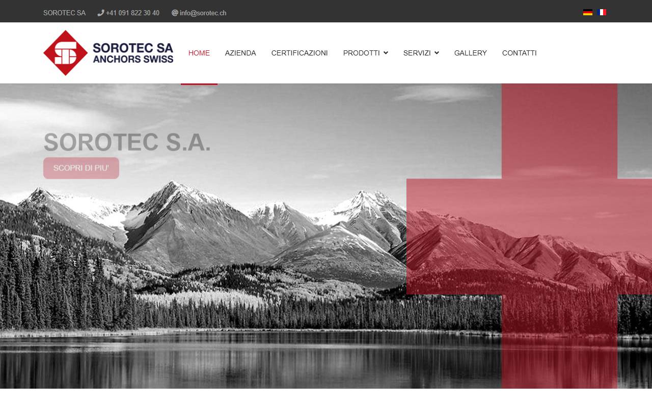 Anteprima del sito: Sorotec SA