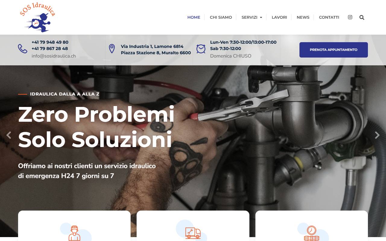 Anteprima del sito: SOS Idraulica Sagl