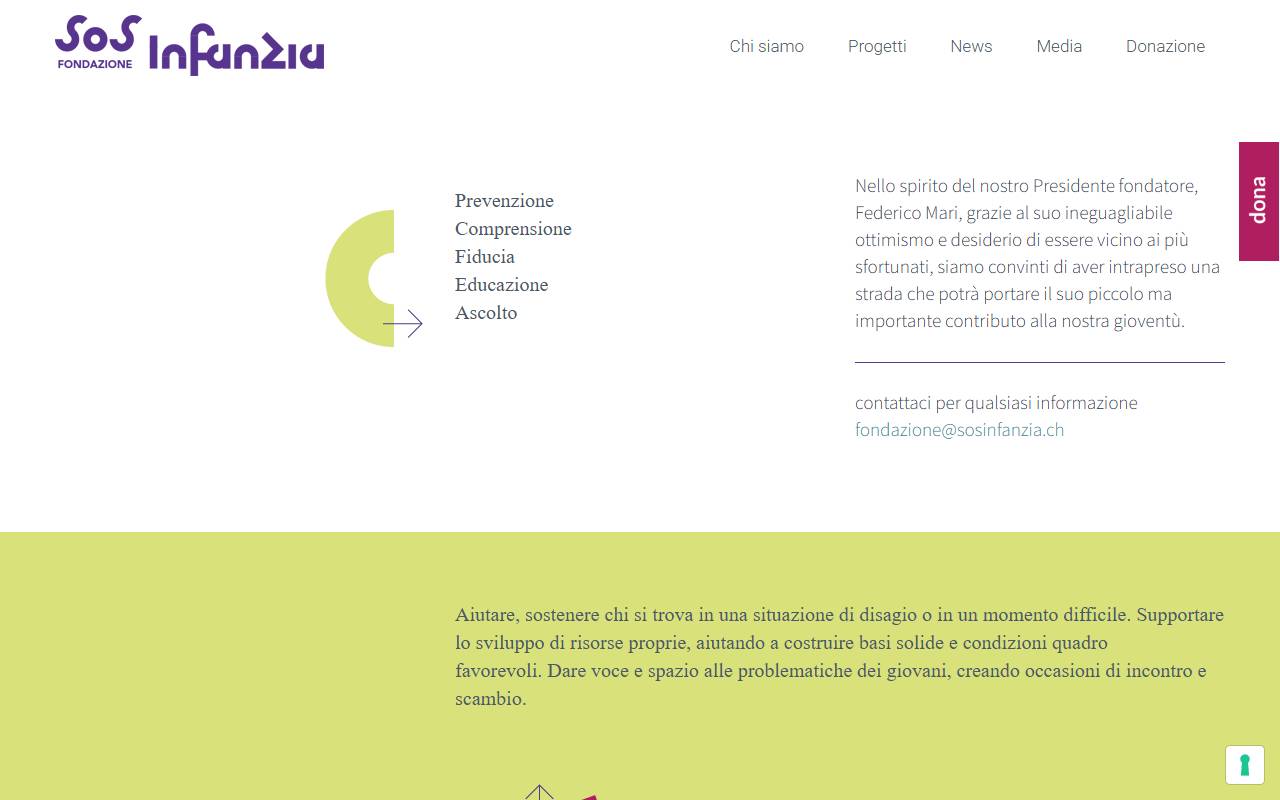 Anteprima del sito: Fondazione S.O.S. INFANZIA
