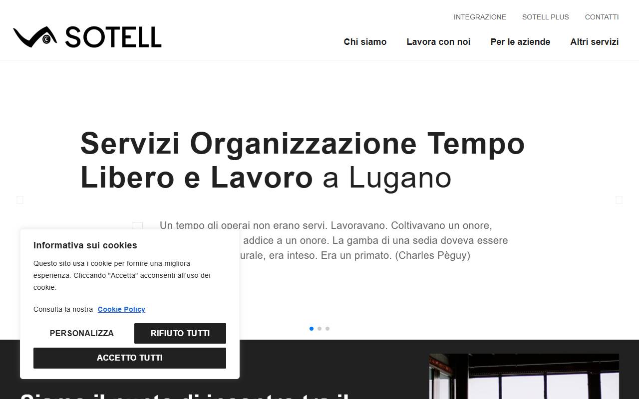 Anteprima del sito: SOTELL - Servizi per l'organizzazione del tempo libero e del lavoro