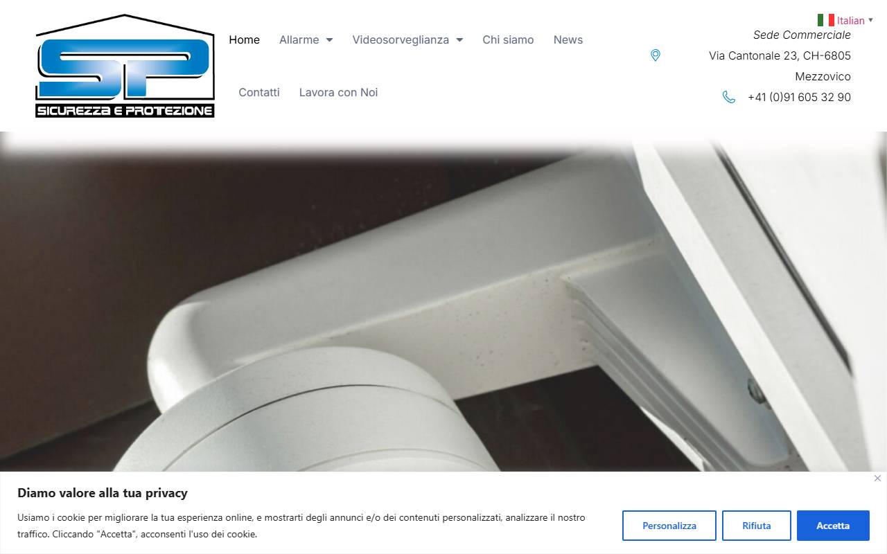 Anteprima del sito: SP Sicurezza e Protezione SA