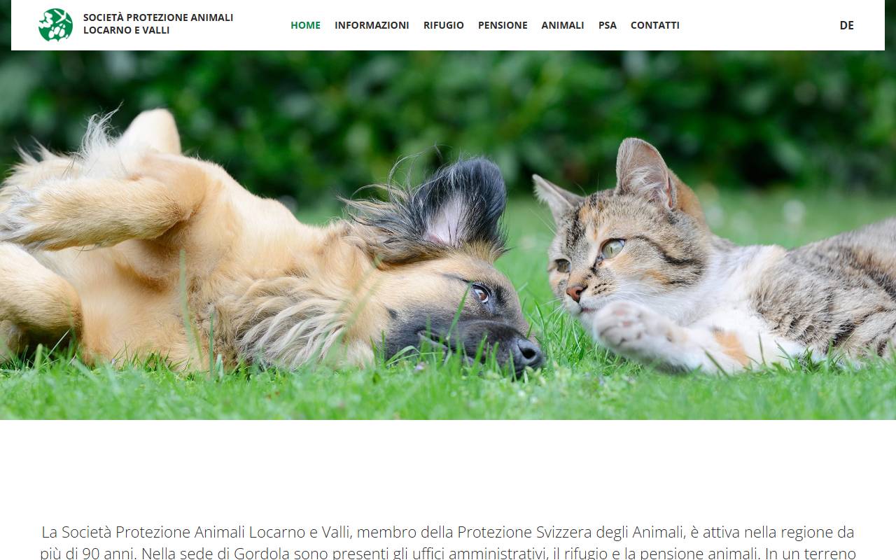 Anteprima del sito: SOCIETÀ PROTEZIONE ANIMALI LOCARNO E VALLI