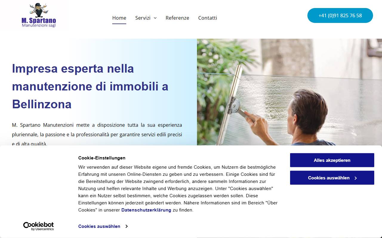 Anteprima del sito: M. Spartano Manutenzioni Sagl
