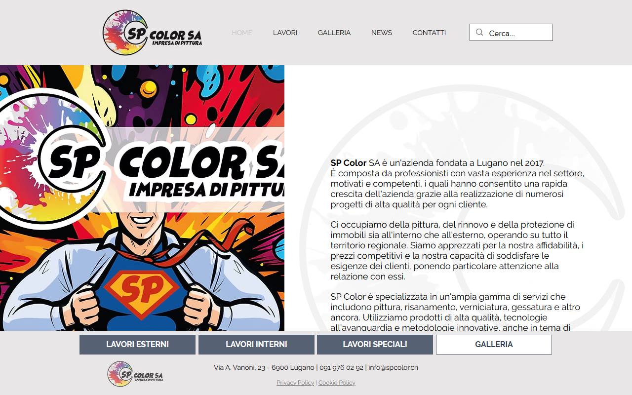 Anteprima del sito: SP Color SA