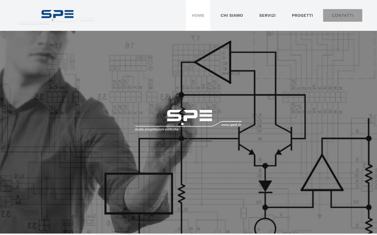Anteprima del sito: SPED - Studio progettazioni elettriche De Lorenzi SA