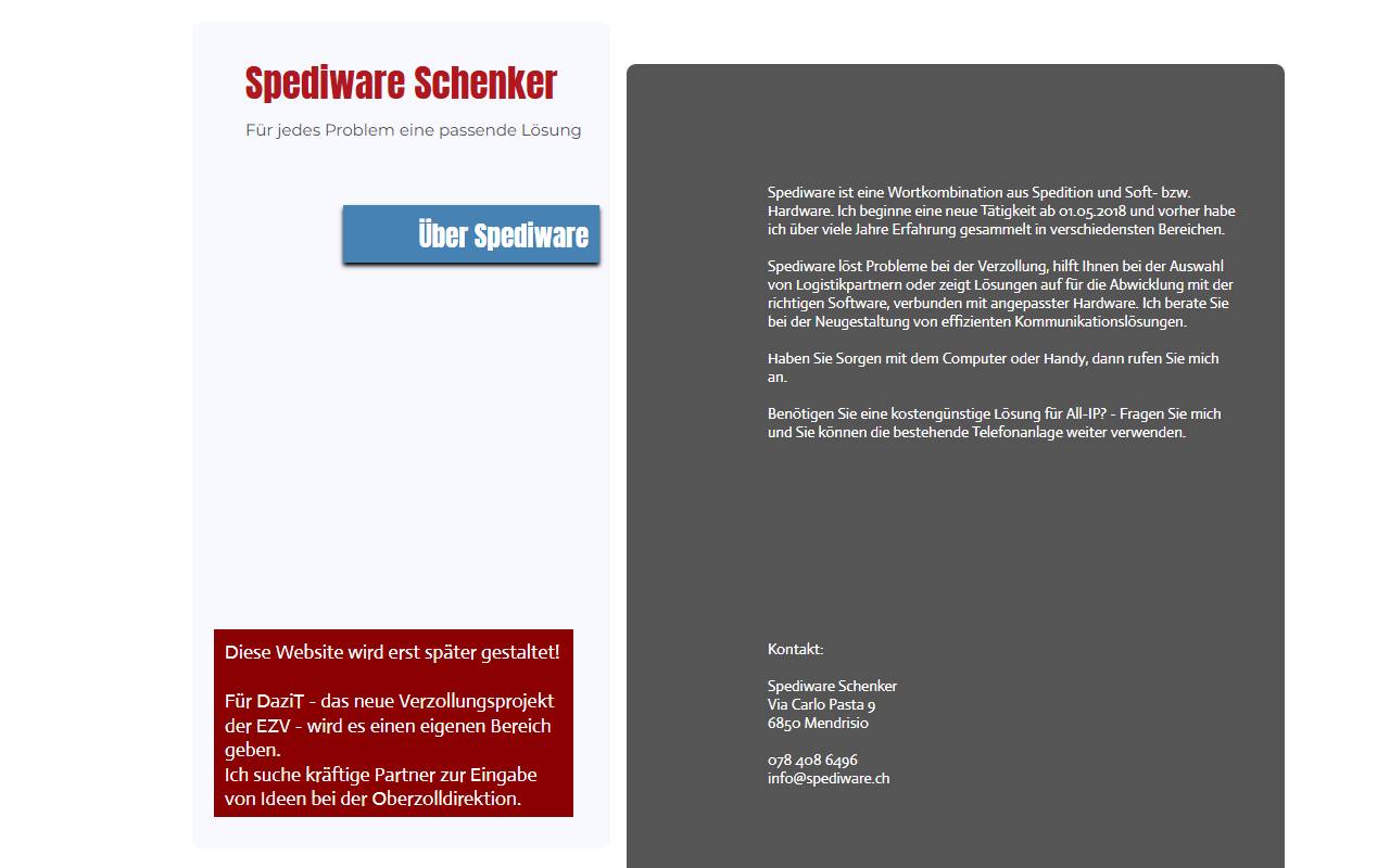 Anteprima del sito: Spediware Schenker
