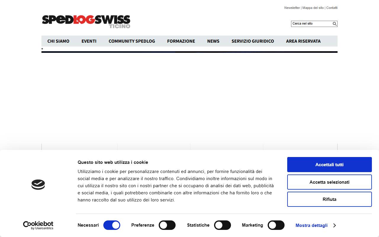 Anteprima del sito: SPEDLOGSWISS Associazione Spedizionieri, Sezione Ticino
