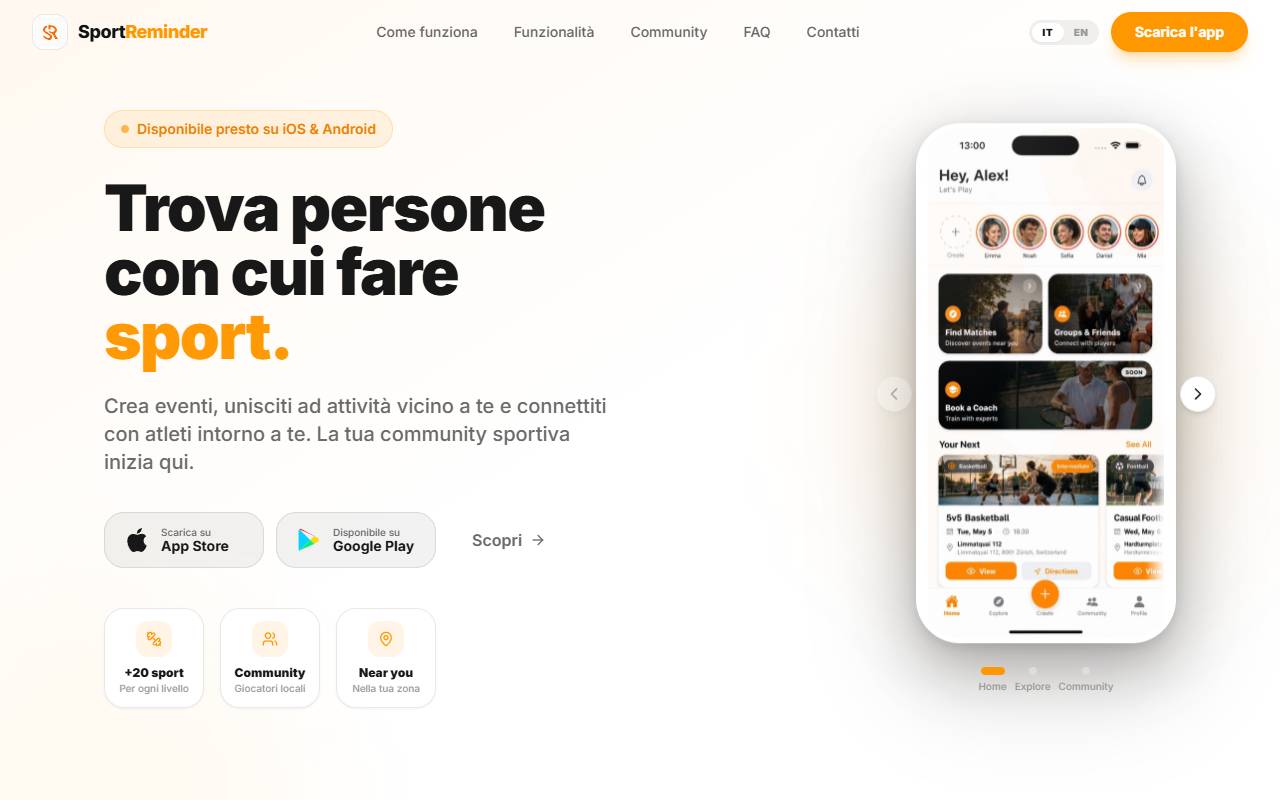 Anteprima del sito: Sportreminder Sagl
