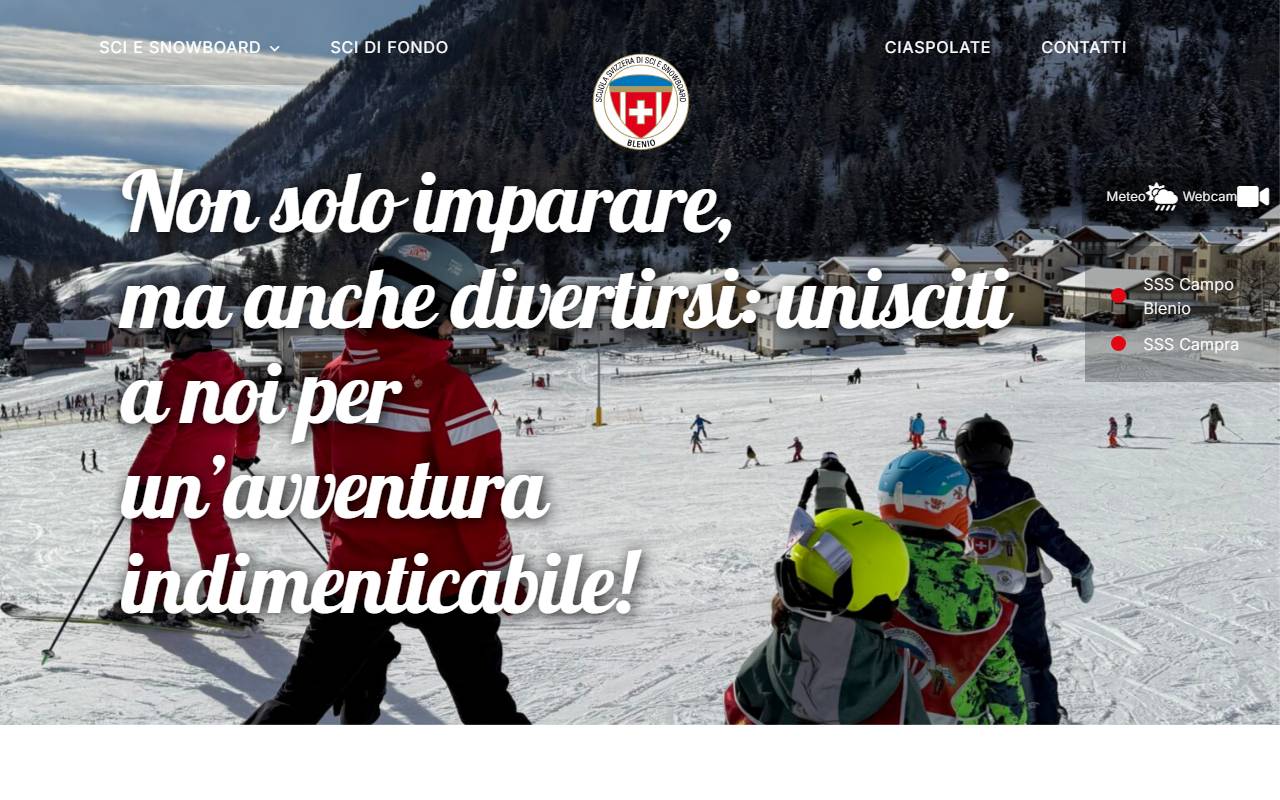 Anteprima del sito: Scuola Svizzera Sci e Snowboard Blenio