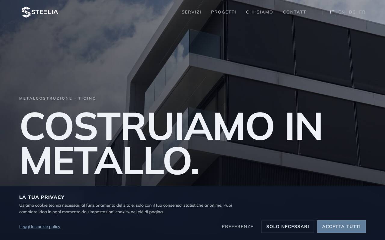 Anteprima del sito: Steelia SA, Succursale di Gordola