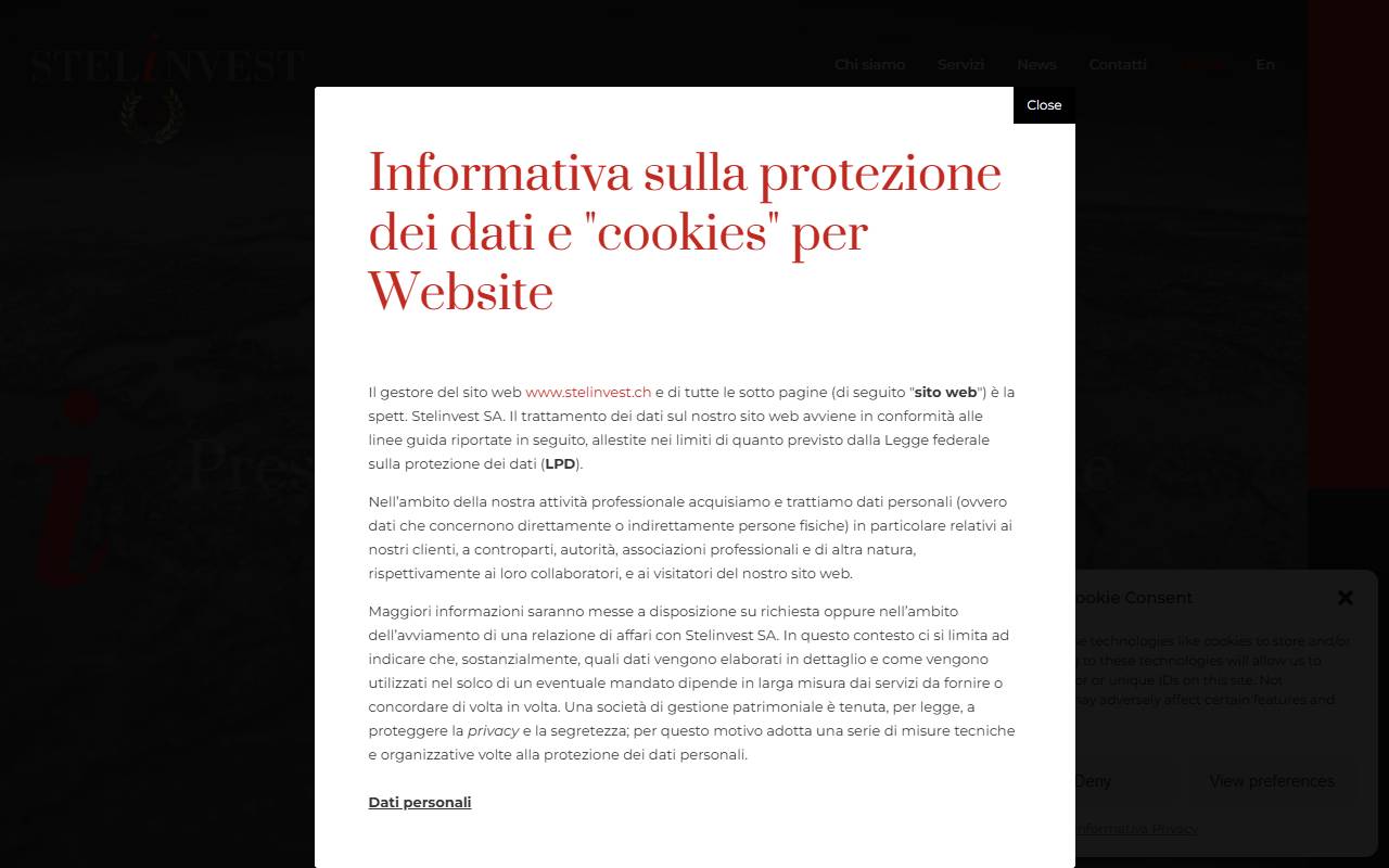 Anteprima del sito: Stelinvest SA