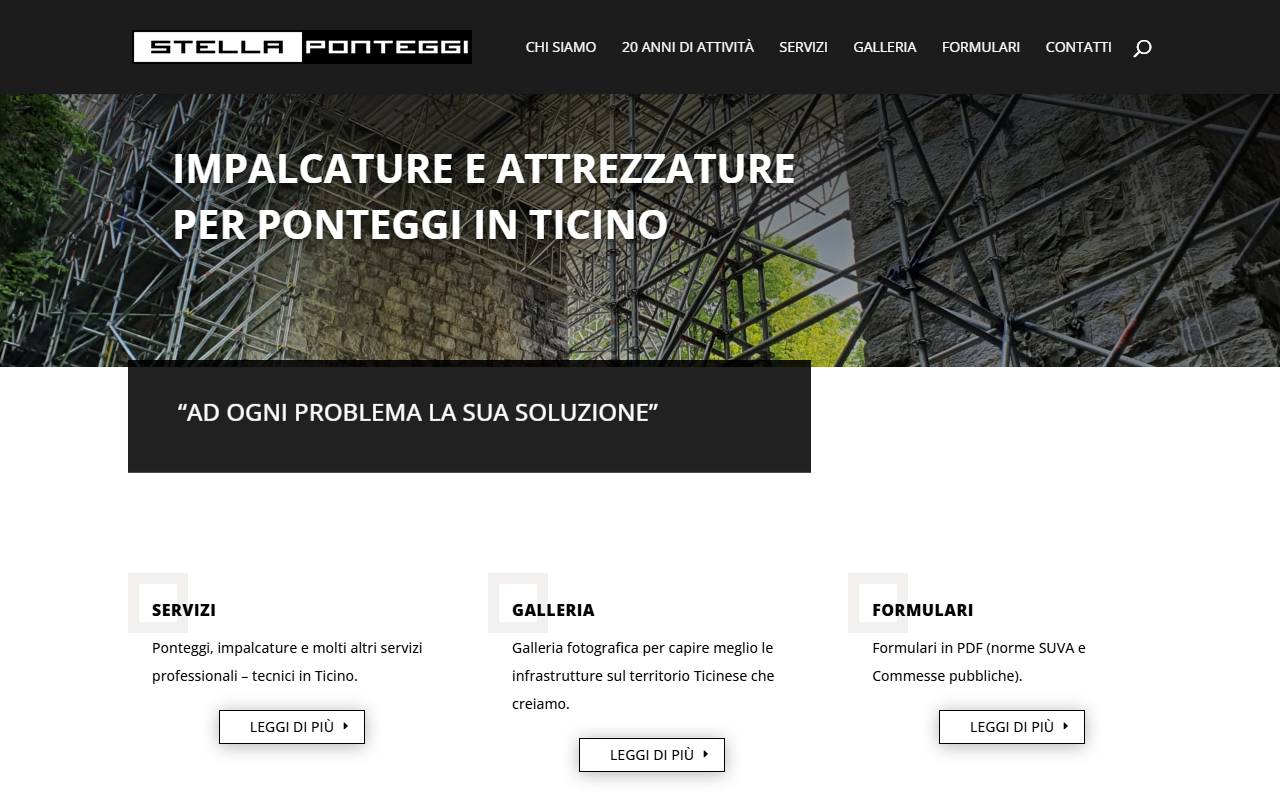 Anteprima del sito: Stella Ponteggi Sagl