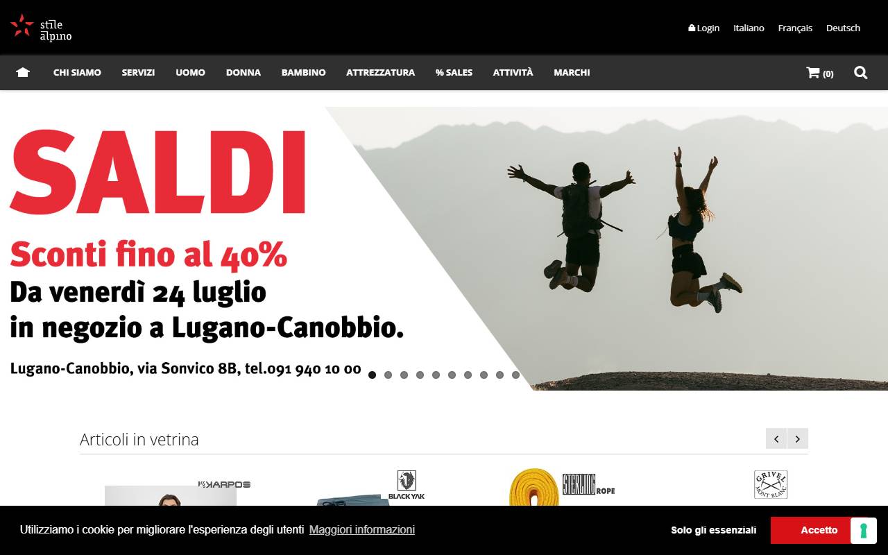 Anteprima del sito: STILE ALPINO SA