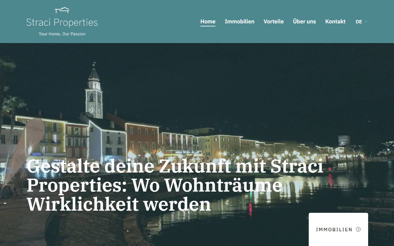 Anteprima del sito: Straci Properties Sagl