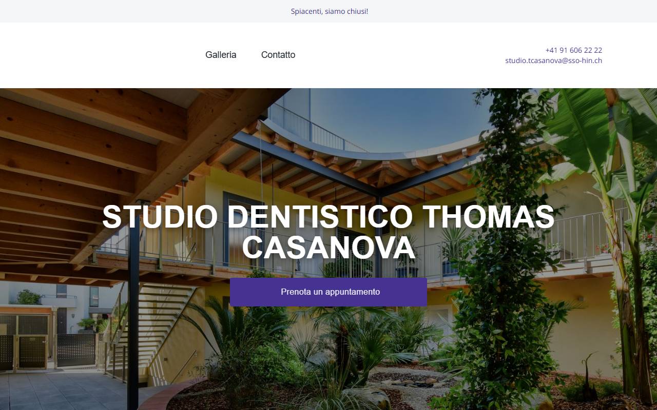 Anteprima del sito: Studio Dentistico Thomas Casanova Sagl
