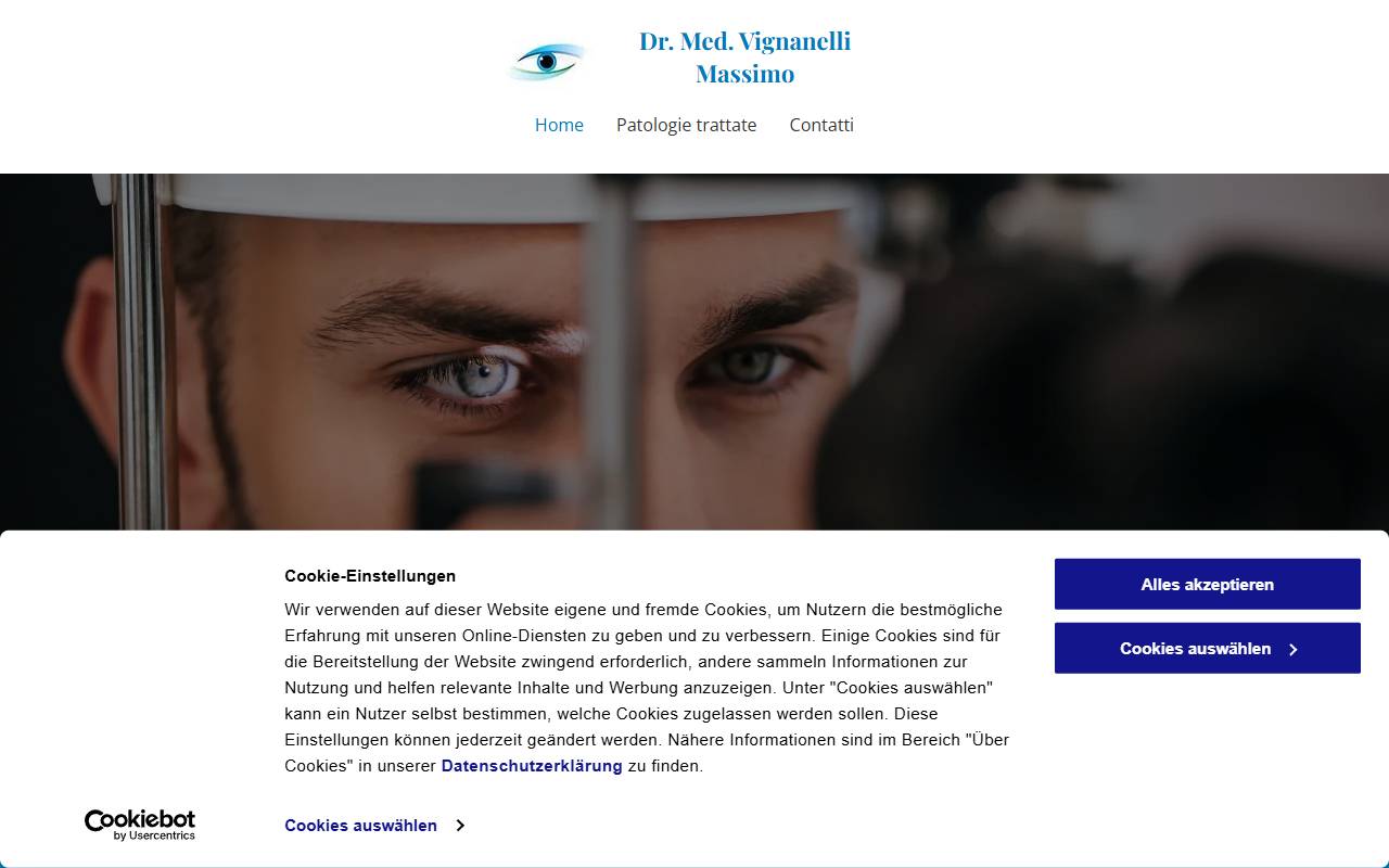 Anteprima del sito: Studio Medico Oculistico MV SA