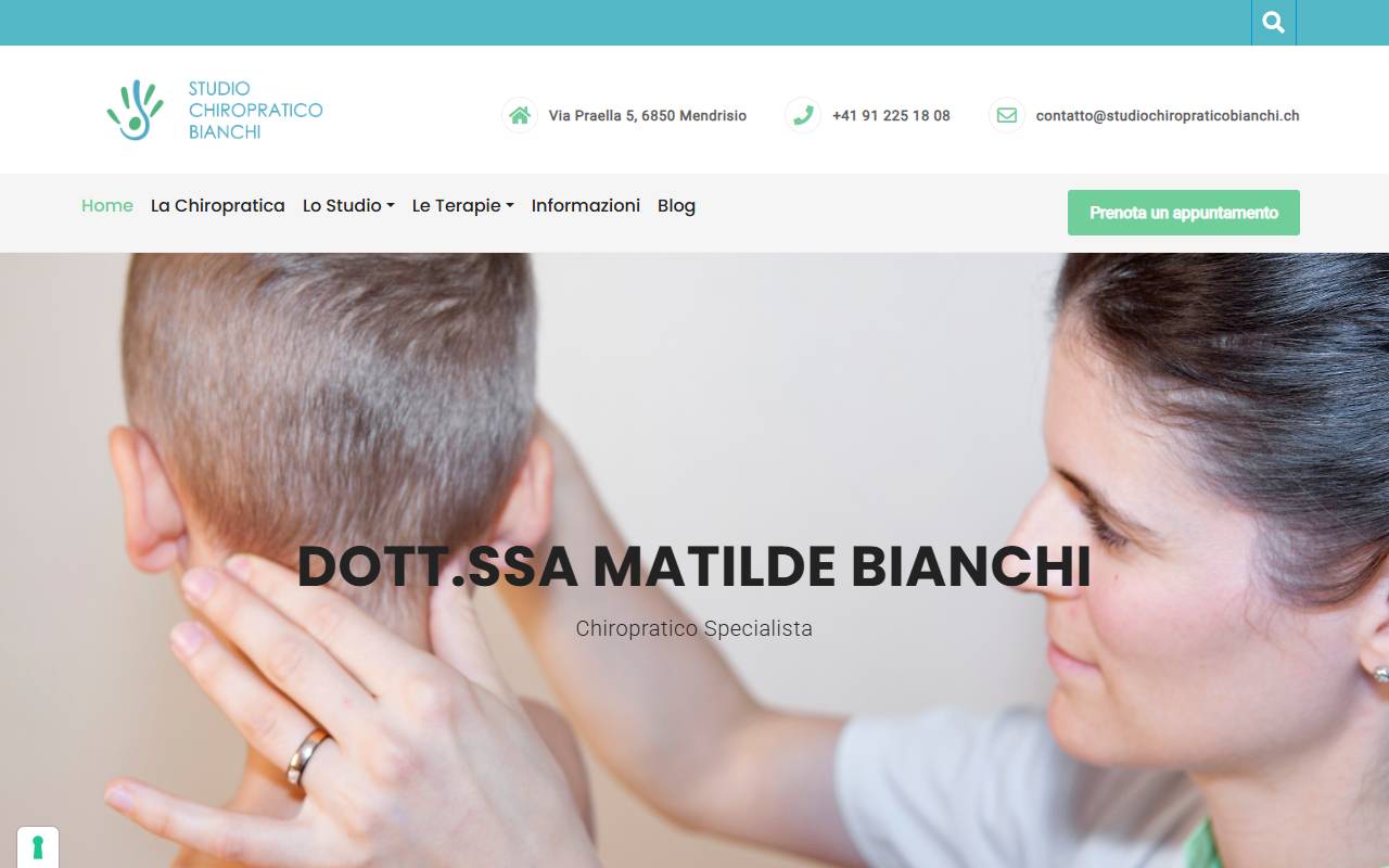 Anteprima del sito: Dottoressa Bianchi Matilde Studio Chiropratico Sagl