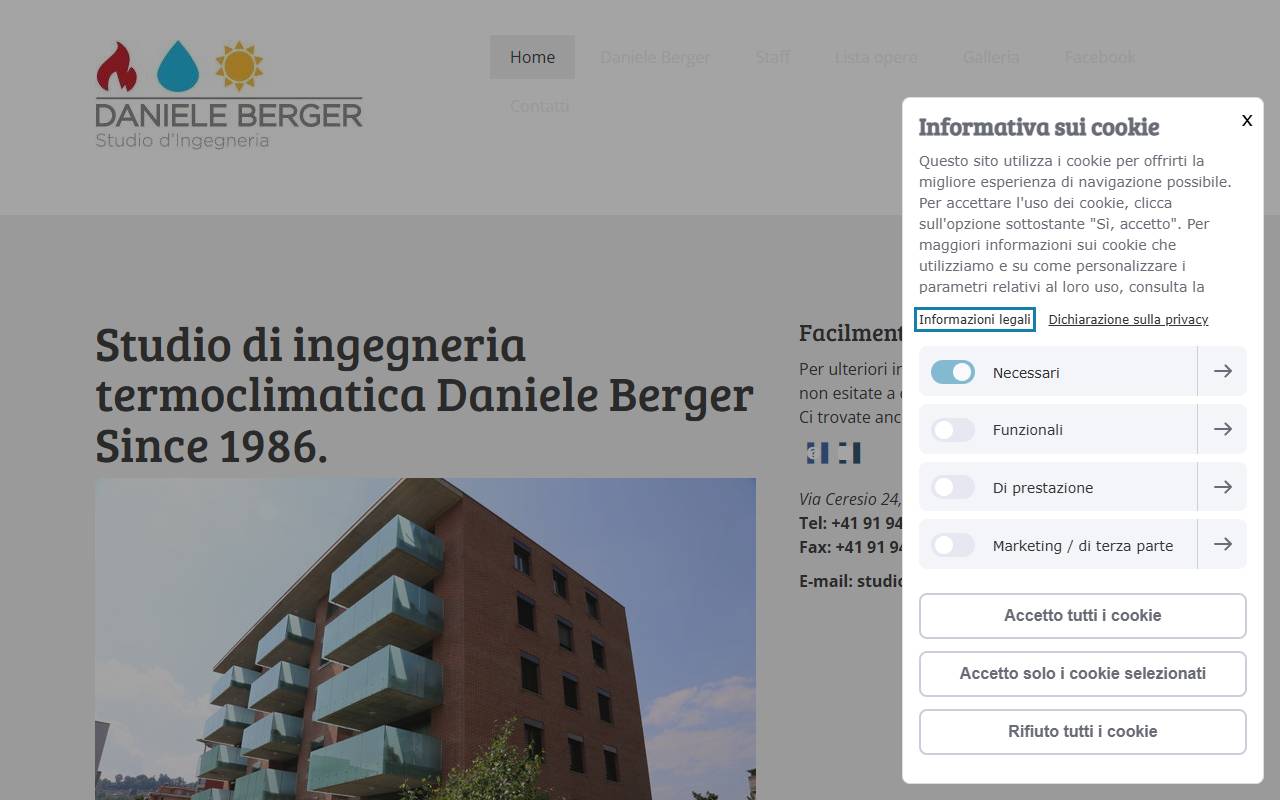 Anteprima del sito: Studio d'ingegneria termoclimatica Daniele Berger