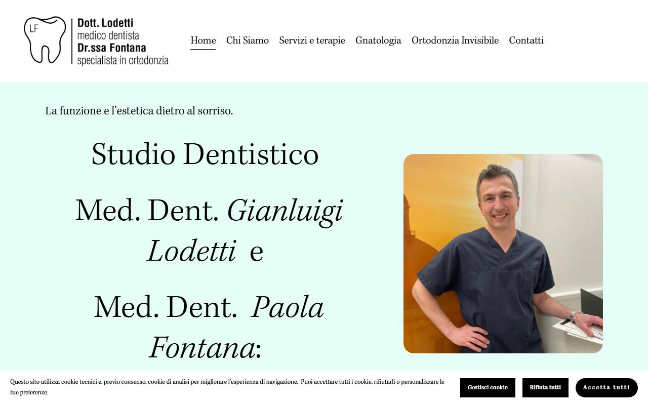 Anteprima del sito: Studio odontoiatrico Dr. Gianluigi Lodetti SA