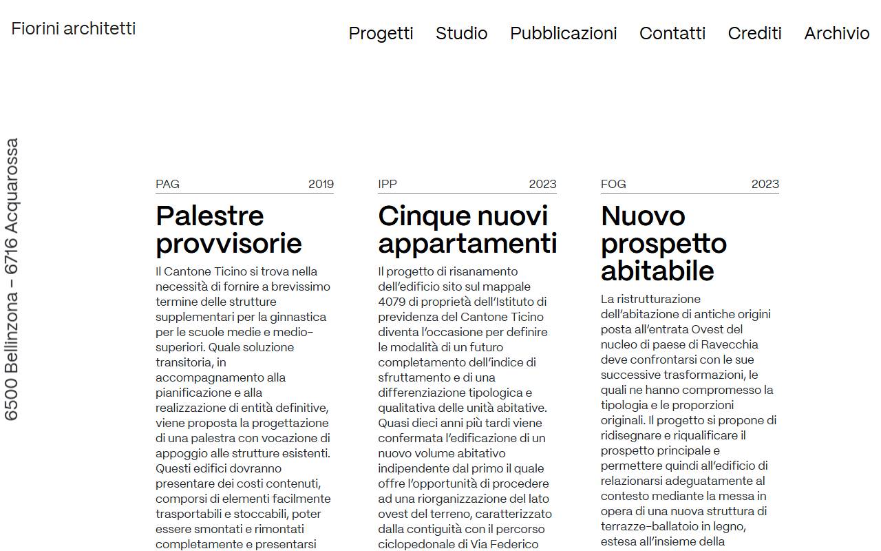 Anteprima del sito: Studio d'architettura Fiorini SA